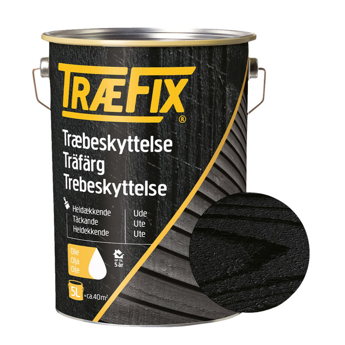 Träfärg Svart 5 L Træfix